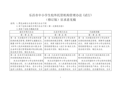 乐昌中小学生校外托管机构管理办法试行)